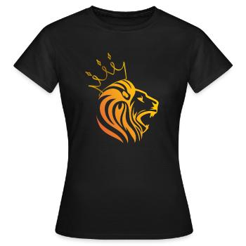 Goldener Löwe mit Krone Alphatier König Stark Cool - Frauen T-Shirt - Schwarz - Vorne - AI Model Female 172 dark (172cm)