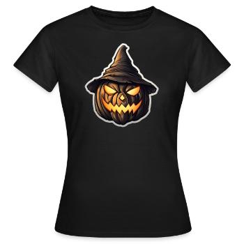Pumpkinlord Kürbisherr Kürbis Hexe Hut Hexenhut - Frauen T-Shirt - Schwarz - Vorne - AI Model Female 172 dark (172cm)