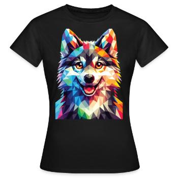 Polygon Wolf - Frauen T-Shirt - Schwarz - Vorne - AI Model Female 172 dark (172cm)