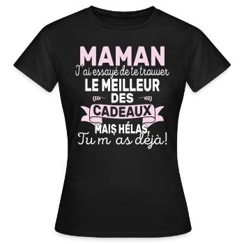 Maman Meilleur Cadeau Pour Fête Des Mères - T-shirt Femme - noir - Devant - AI Model Female 172 dark (172cm)
