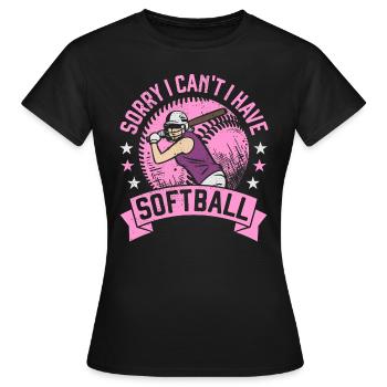 Tut mir leid, ich kann nicht Softball haben - Frauen T-Shirt - Schwarz - Vorne - AI Model Female 172 dark (172cm)