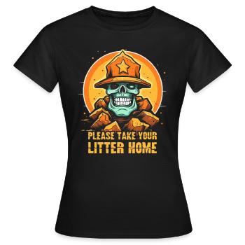 Ramenez vos déchets à la maison : Park Ranger - T-shirt Femme - noir - Devant - AI Model Female 172 dark (172cm)