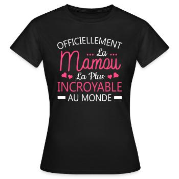 Officiellement La Mamou Incroyable - T-shirt Femme - noir - Devant - AI Model Female 172 dark (172cm)