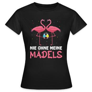 Wir Sind Die Saufen Feiern Lästern Schwestern - Frauen T-Shirt - Schwarz - Vorne - AI Model Female 172 dark (172cm)
