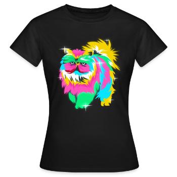 Perser Katze - Frauen T-Shirt - Schwarz - Vorne - AI Model Female 172 dark (172cm)