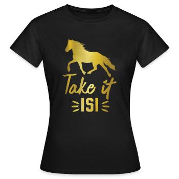 Cheval islandais Take it Isi - T-shirt Femme - noir - Devant - AI Model Female 172 dark (172cm)
