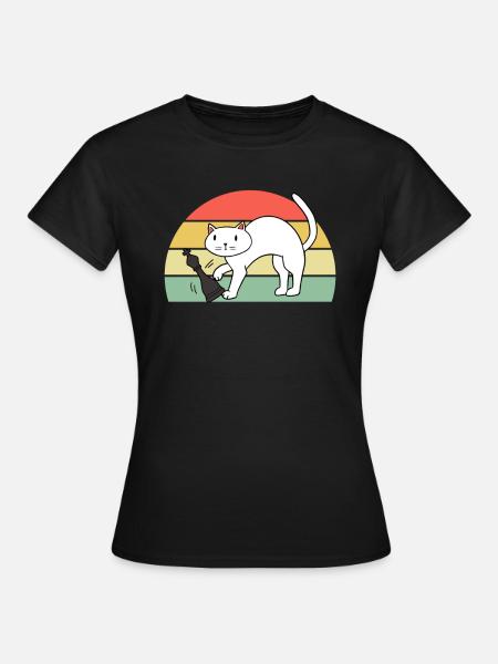 Cat Chess Game Pieces Club Team - Frauen T-Shirt - Schwarz