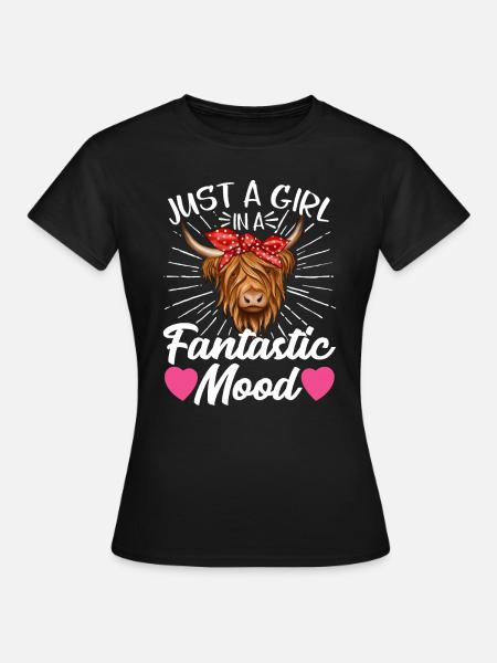 Scottish Highland Cattle Cow - Frauen T-Shirt - Schwarz