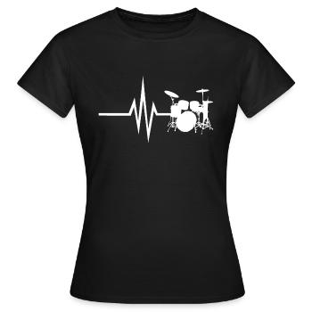 Mon cœur bat pour les percussions - Instrument - T-shirt Femme - noir - Devant - AI Model Female 172 dark (172cm)