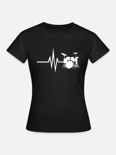 Mon cœur bat pour les percussions - Instrument - T-shirt Femme - noir