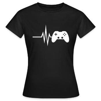 My heart beats for gaming - multiplayer esport - Women's T-Shirt - black - Front - AI Model Female 172 dark (172cm)