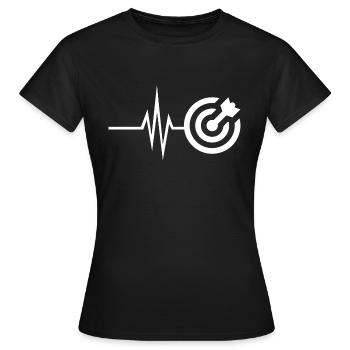 Mon cœur bat pour fléchettes - Bullseye fléchettes - T-shirt Femme - noir - Devant - AI Model Female 172 dark (172cm)