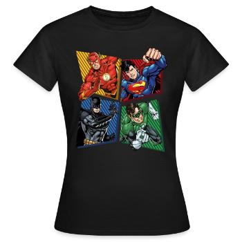 DC Comics Justice League Superhelden - Frauen T-Shirt - Schwarz - Vorne - AI Model Female 172 dark (172cm)