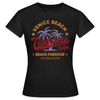 Surfing California Venice Beach - Women's T-Shirt - black - Front - AI Model Female 172 dark (172cm)