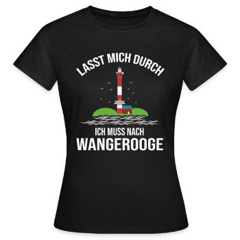 Wangerooge Tshirt und Geschenke Souvenirs - Frauen T-Shirt - Schwarz - Vorne - AI Model Female 172 dark (172cm)