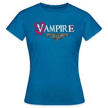 Vampire - Women's T-Shirt - antique blue sapphire heather - Front - AI Model Female 172 dark (172cm)
