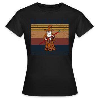 Wizard jamais en retard ni en avance - T-shirt Femme - noir - Devant - AI Model Female 172 dark (172cm)