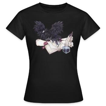 Rabe Krähe Vogel nach Poe aus Buch Nevermore - Frauen T-Shirt - Schwarz - Vorne - AI Model Female 172 dark (172cm)