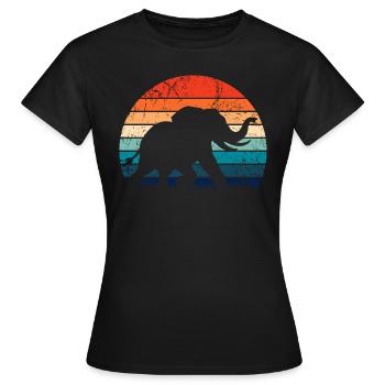 Elephant - Big Game, Tusk, Ivory - Women's T-Shirt - black - Front - AI Model Female 172 dark (172cm)