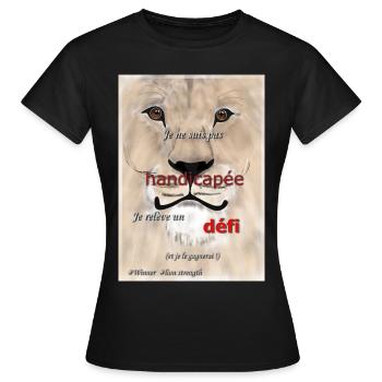 Female disability - Women's T-Shirt - black - Front - AI Model Female 172 dark (172cm)