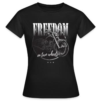 Freiheit auf zwei Rädern Motorrad Kreide Zeichnung - Frauen T-Shirt - Schwarz - Vorne - AI Model Female 172 dark (172cm)
