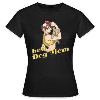 Best Dog Mom. - Women's T-Shirt - black - Front - AI Model Female 172 dark (172cm)
