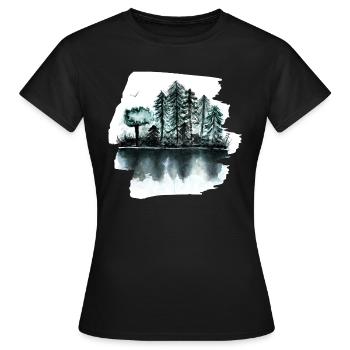 forêt - T-shirt Femme - noir - Devant - AI Model Female 172 dark (172cm)