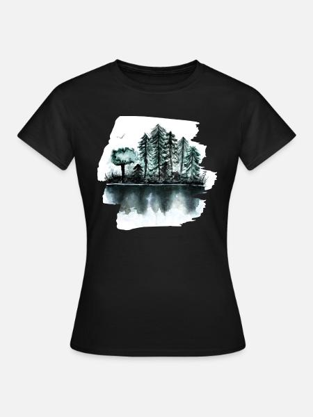 Wald - Frauen T-Shirt - Schwarz