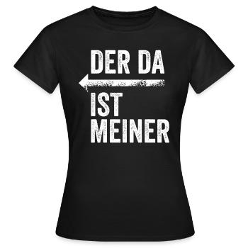 DER DA IST MEINER | Partnerlook | Pfeil (links) - Frauen T-Shirt - Schwarz - Vorne - AI Model Female 172 dark (172cm)