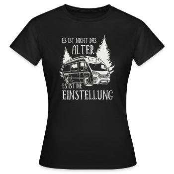 Kastenwagen - Es ist nicht das Alter - Frauen T-Shirt - Schwarz - Vorne - AI Model Female 172 dark (172cm)