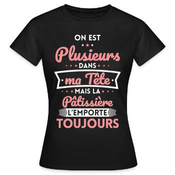 Plusieurs dans tête la Pâtissière l'emporte - T-shirt Femme - noir - Devant - AI Model Female 172 dark (172cm)