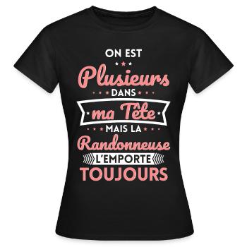 Plusieurs dans tête la Randonneuse l'emporte - T-shirt Femme - noir - Devant - AI Model Female 172 dark (172cm)