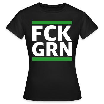 Fuck le vert | Dictons amusants, Changement climatique - T-shirt Femme - noir - Devant - AI Model Female 172 dark (172cm)
