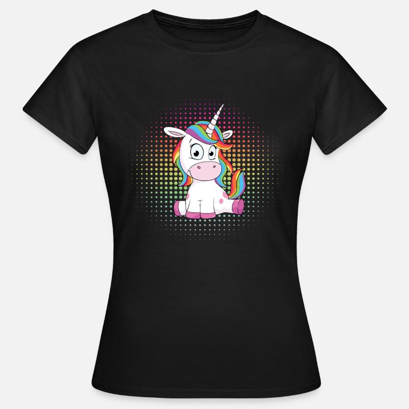 Süßes Einhorn - Frauen T-Shirt - Schwarz