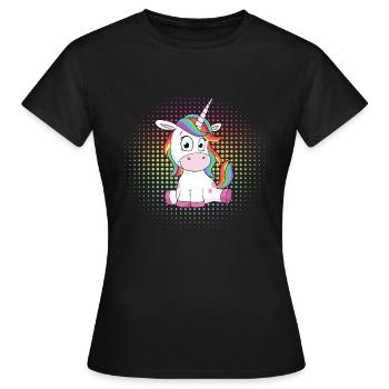 doux Unicorn - T-shirt Femme - noir - Devant - AI Model Female 172 dark (172cm)