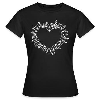 Notes heart - Women's T-Shirt - black - Front - AI Model Female 172 dark (172cm)