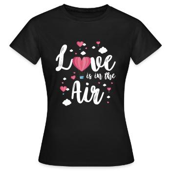 Love is in the air - Liebe liegt in der Luft - Women's T-Shirt - black - Front - AI Model Female 172 dark (172cm)