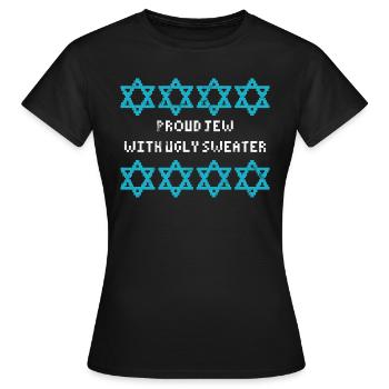 Ugly Hanukkah, Chanukkah, Lichterfest, Geschenk - Frauen T-Shirt - Schwarz - Vorne - AI Model Female 172 dark (172cm)