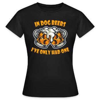 Bières pour chiens à boire de la bière - T-shirt Femme - noir - Devant - AI Model Female 172 dark (172cm)