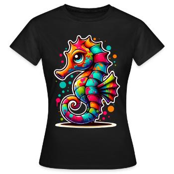 Hippocampe Hippocampe - T-shirt Femme - noir - Devant - AI Model Female 172 dark (172cm)