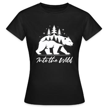Into the Wild Bear Nature Randonnée Randonnée Randonneurs - T-shirt Femme - noir - Devant - AI Model Female 172 dark (172cm)