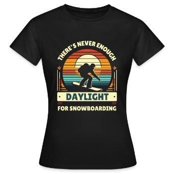 Snowboard Snowboarder Rétro Vacances d’hiver Cool - T-shirt Femme - noir - Devant - AI Model Female 172 dark (172cm)