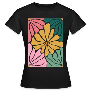 Boho Flowers - Frauen T-Shirt - Schwarz - Vorne - AI Model Female 172 dark (172cm)