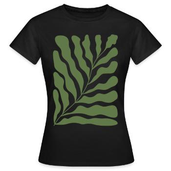 Abstrait Floral - T-shirt Femme - noir - Devant - AI Model Female 172 dark (172cm)