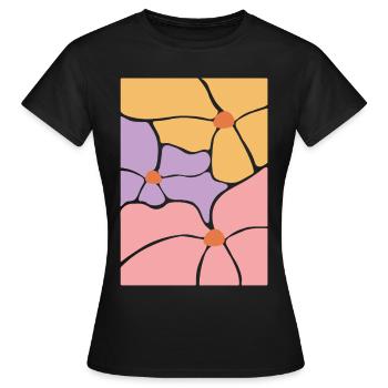 Boho Flora Blumen - Frauen T-Shirt - Schwarz - Vorne - AI Model Female 172 dark (172cm)