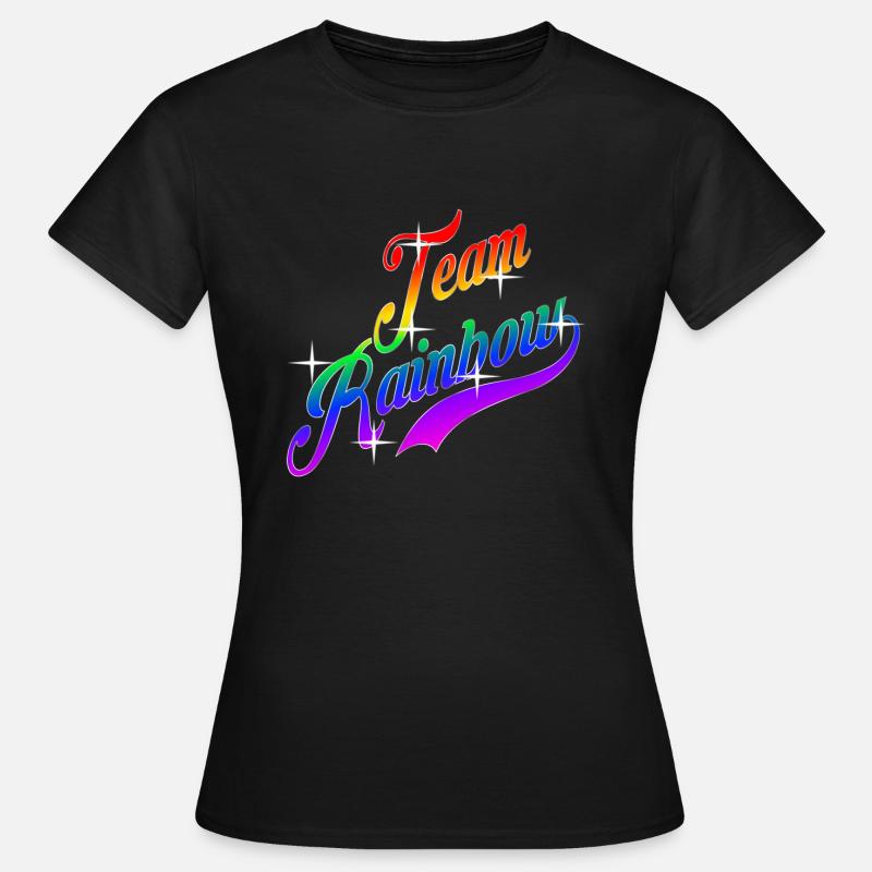 Team Rainbow Gay Pride LGBT Regenbogen - Maglietta da donna - nero