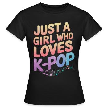 Musique K-Pop Pop Coréenne - T-shirt Femme - noir - Devant - AI Model Female 172 dark (172cm)