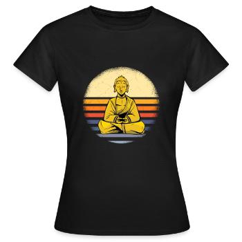 Buddha Yoga Yogi Chakra Tshirt Namaste Guru Spiri - Women's T-Shirt - black - Front - AI Model Female 172 dark (172cm)