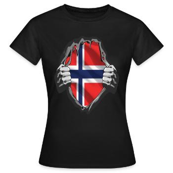 norway cod card cod hunter gift - Women's T-Shirt - black - Front - AI Model Female 172 dark (172cm)