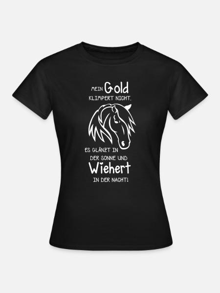 Pferde Text - Frauen T-Shirt - Schwarz